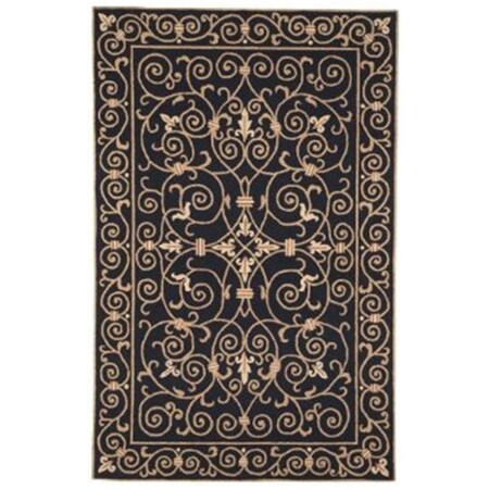 Safavieh 2 ft. - 6 in. x 12 ft. Runner- Transitional Chelsea Black Hand Hooked Rug HK11A-212